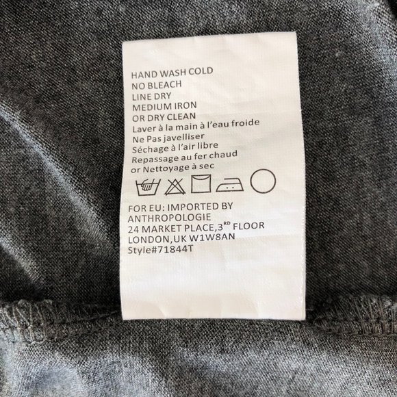 Elevated Grey T-shirt with Velvet Flocked Sleeves - Picture 8 of 8